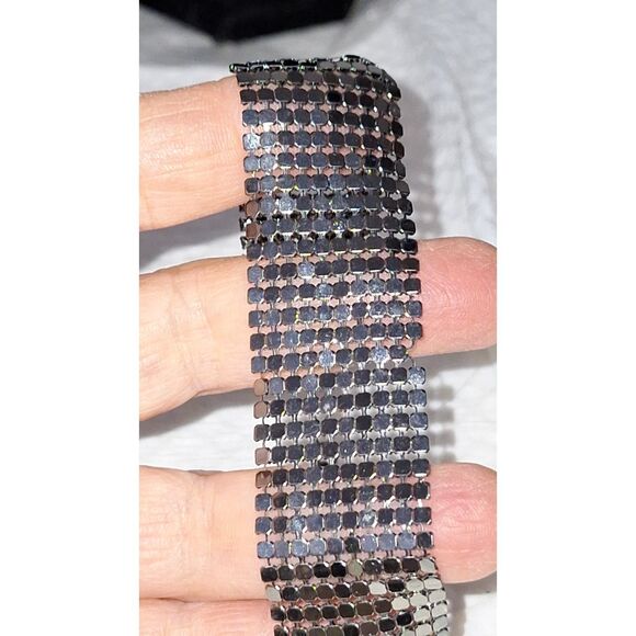 A Mesh Bracelet Gunmetal Gray Chainmail Steampunk Whimsigoth Medievel As-Is - Picture 9 of 10